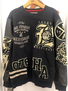 Heritage Black & Cream Varsity Crewneck Sweatshirt